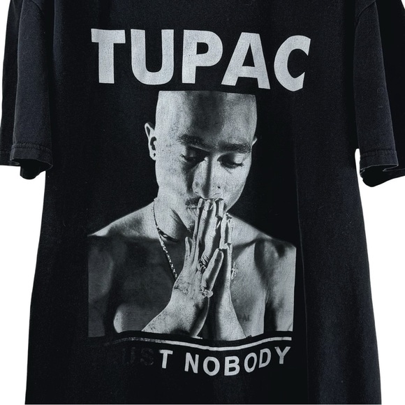 2PAC/TUPAC Other - 2PAC Men's Black Crew Neck T-Shirt w Graphic Logo/Photo of TUPAC Trust Nobody XL